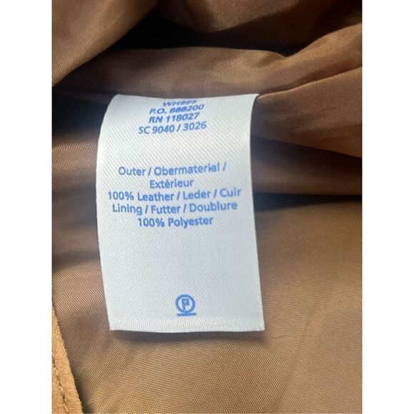 Boden 100% leather camel brown shift mod 60’s 70’s sleeveless dress US12 - Picture 8 of 13